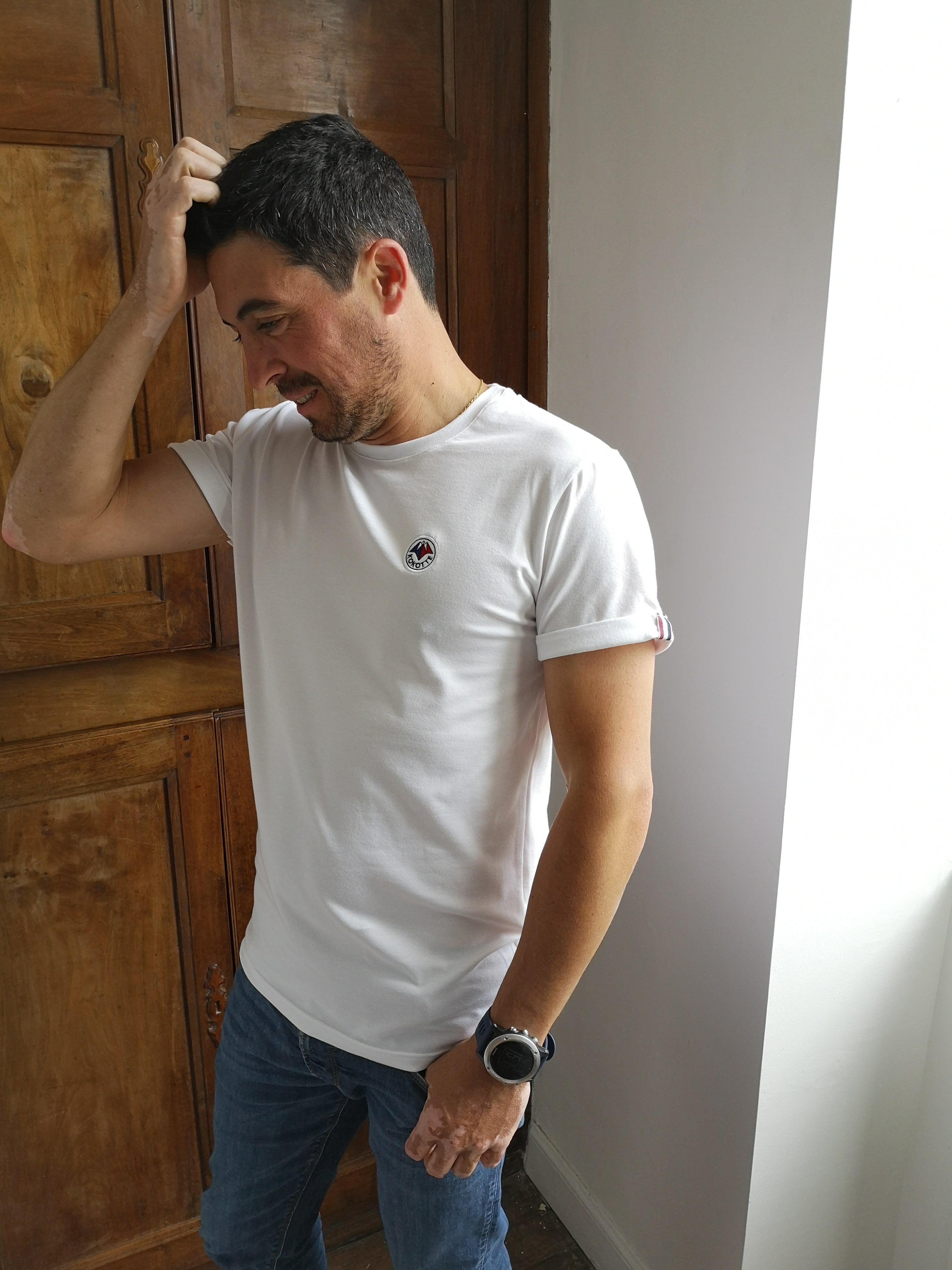 LE CASTET - T-Shirt blanc mixte H/F coton bio